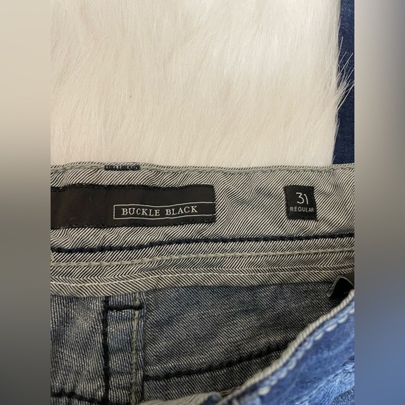 Buckle Black Fit 3 Men's Blue Jeans White Stitching 31 - Picture 6 of 13
